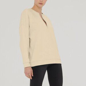 Austrian Luxury WOLFORD SWEATER in Moon Shell  SPORTY TOP HALF-ZIP MSRP $320